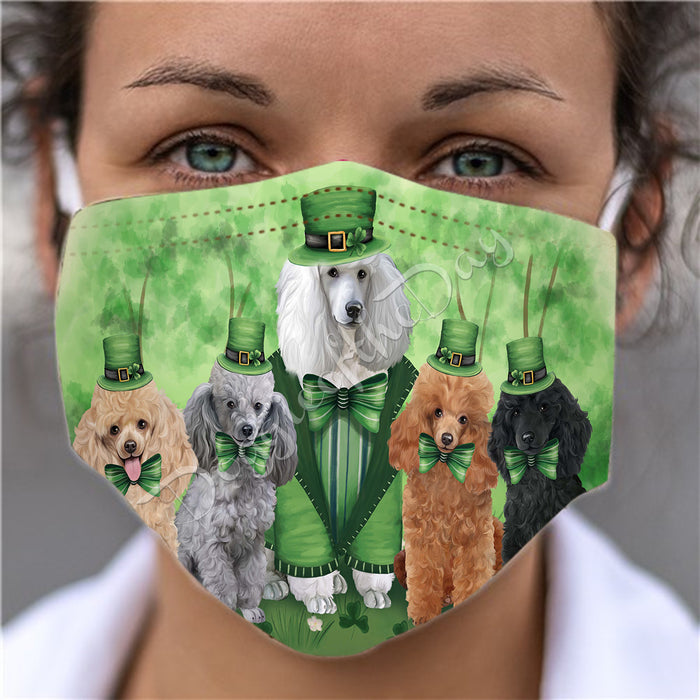St. Patricks Day Irish Poodle Dogs Face Mask FM50175