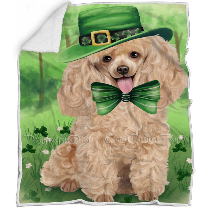 St. Patricks Day Irish Portrait Poodle Dog Blanket BLNKT58683
