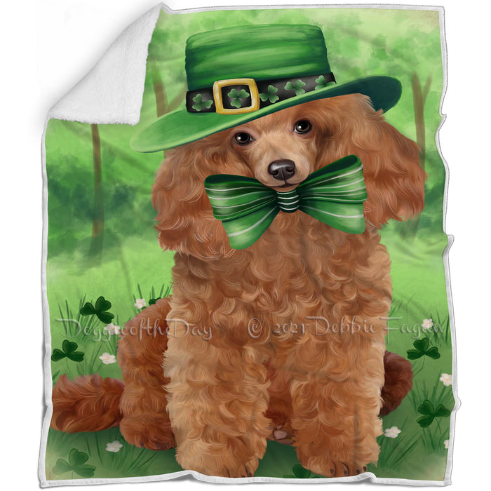 St. Patricks Day Irish Portrait Poodle Dog Blanket BLNKT58692
