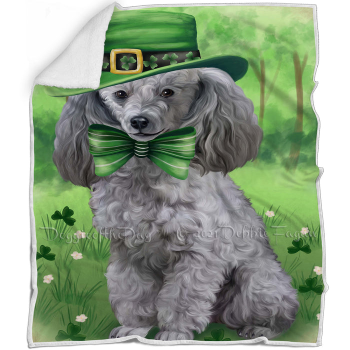 St. Patricks Day Irish Portrait Poodle Dog Blanket BLNKT58701