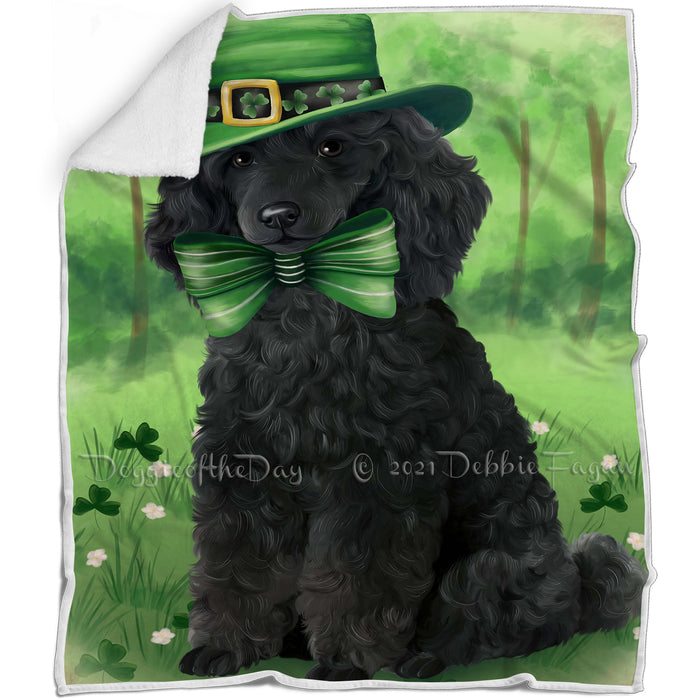 St. Patricks Day Irish Portrait Poodle Dog Blanket BLNKT58710