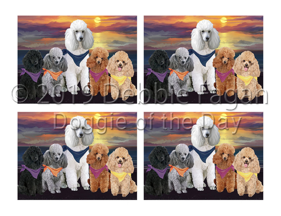 Family Sunset Portrait Poodle Dogs Placemat