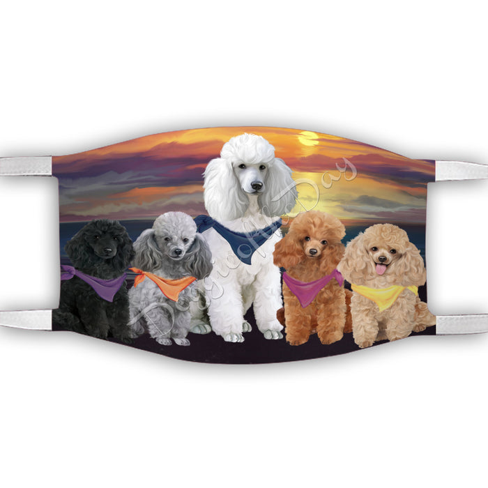 Family Sunset Poodle Dogs Face Mask FM49225