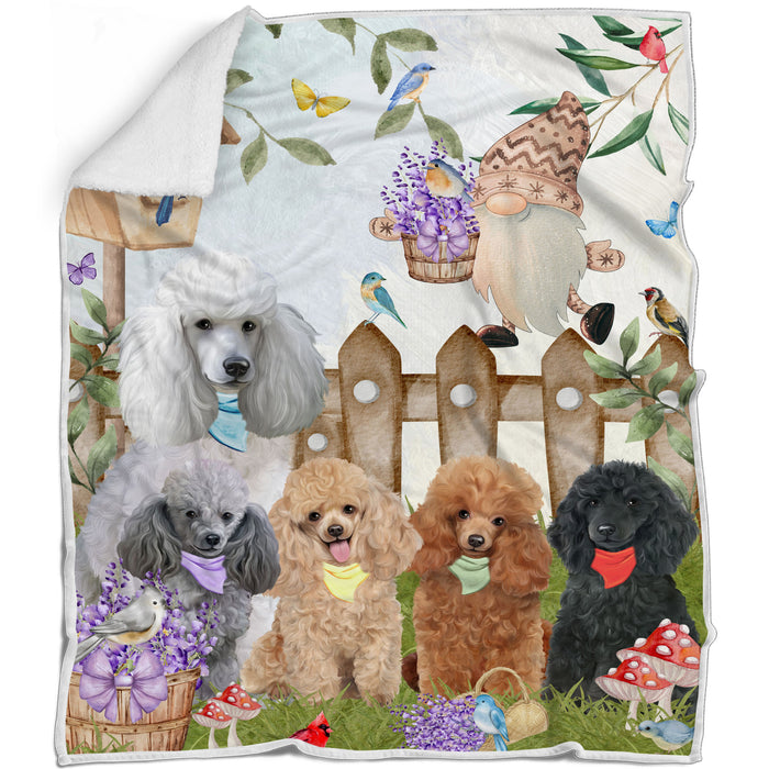 Poodle Blanket: Explore a Variety of Personalized Designs, Bed Cozy Sherpa, Fleece and Woven, Custom Dog Gift for Pet Lovers