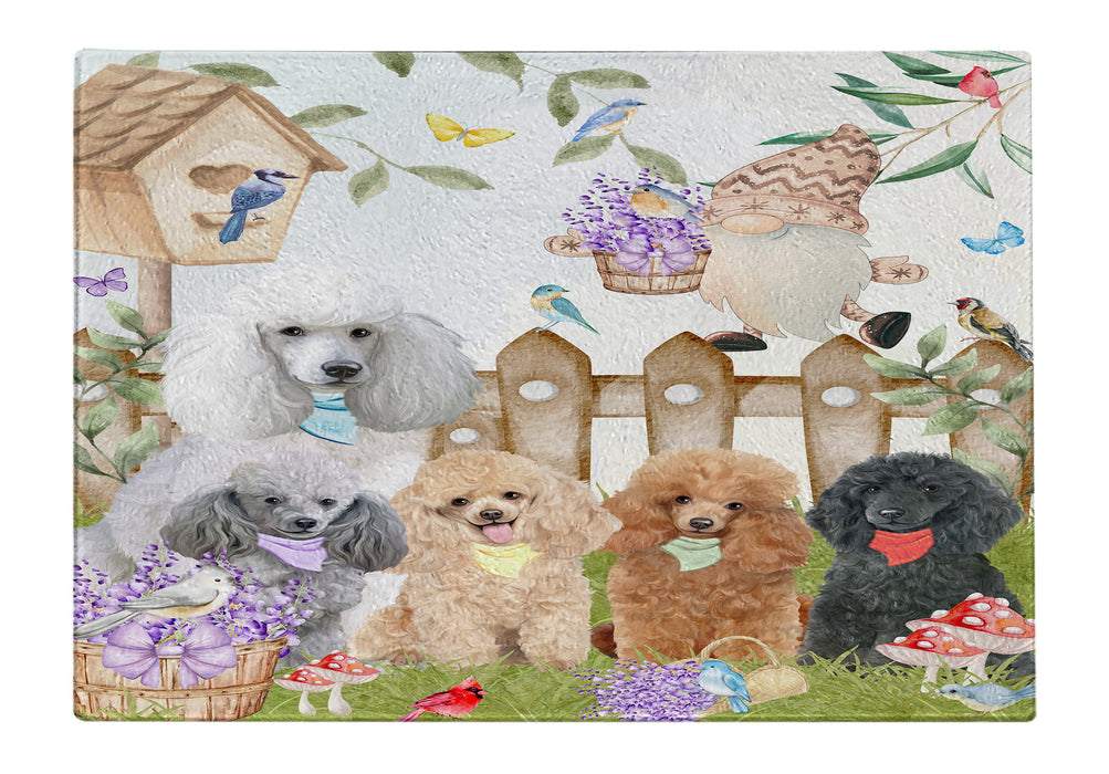 Poodle Cutting Board for Kitchen, Tempered Glass Scratch and Stain Resistant, Explore a Variety of Designs, Custom, Personalized, Dog Gift for Pet Lovers