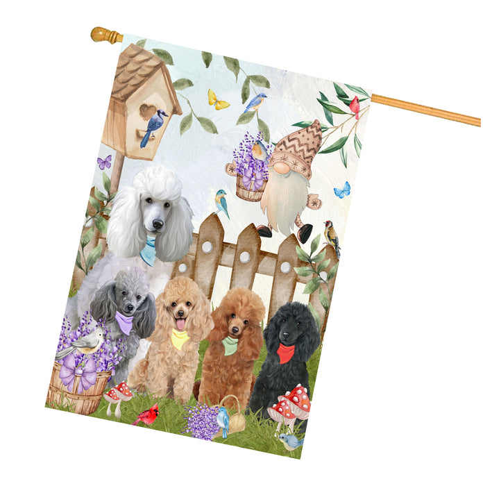 Poodle Dogs House Flag: Explore a Variety of Designs, Custom, Personalized, Weather Resistant, Double-Sided, Home Outside Yard Decor for Dog and Pet Lovers