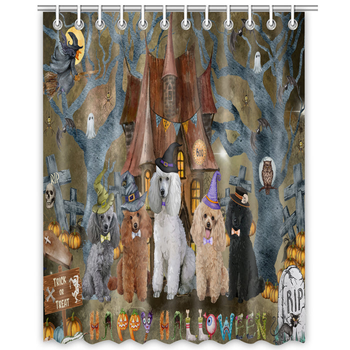 Poodle Shower Curtain: Explore a Variety of Designs, Halloween Bathtub Curtains for Bathroom with Hooks, Personalized, Custom, Gift for Pet and Dog Lovers