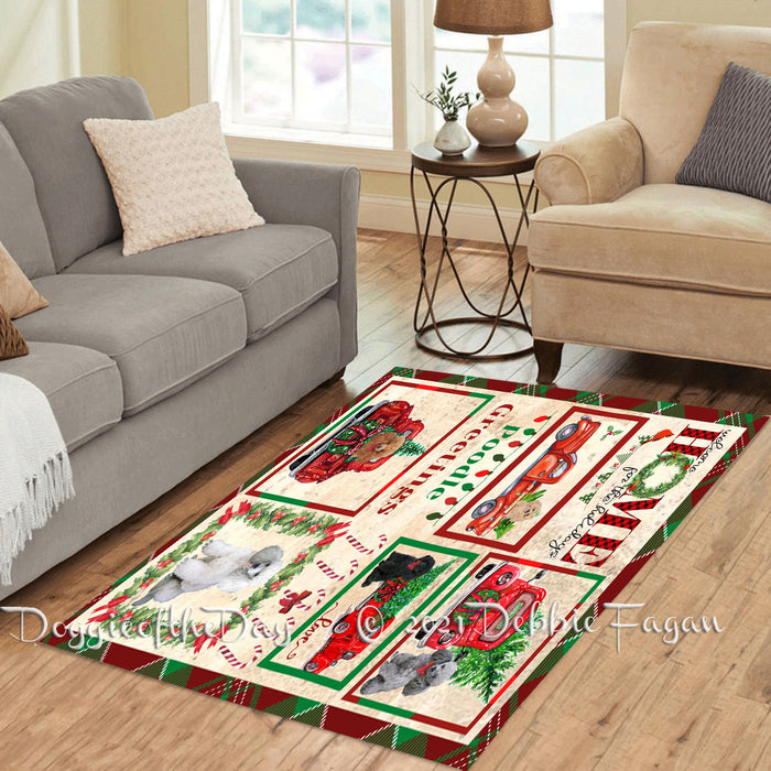 Welcome Home for Christmas Holidays Poodle Dogs Polyester Living Room Carpet Area Rug ARUG65081