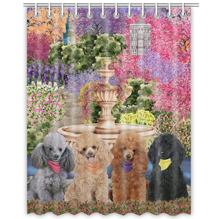 Poodle Shower Curtain, Personalized Bathtub Curtains for Bathroom Decor with Hooks, Explore a Variety of Designs, Custom, Pet Gift for Dog Lovers