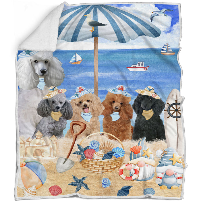 Poodle Bed Blanket, Explore a Variety of Designs, Custom, Soft and Cozy, Personalized, Throw Woven, Fleece and Sherpa, Gift for Pet and Dog Lovers