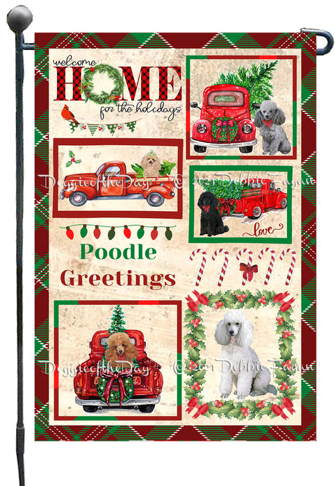 Welcome Home for Christmas Holidays Poodle Dogs Garden Flag GFLG67033
