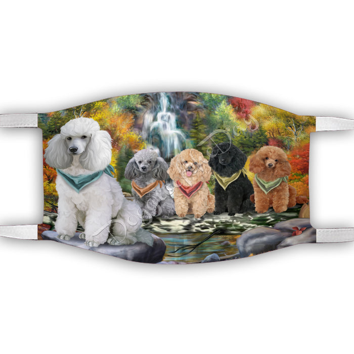 Scenic Waterfall Poodle Dogs Face Mask FM49326