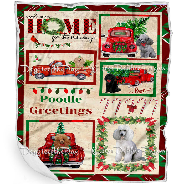 Welcome Home for Christmas Holidays Poodle Dogs Blanket BLNKT72101