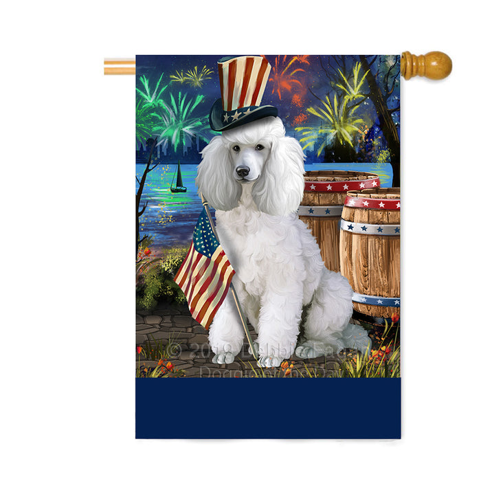 Personalized 4th of July Firework Poodle Dog Custom House Flag FLG-DOTD-A58084