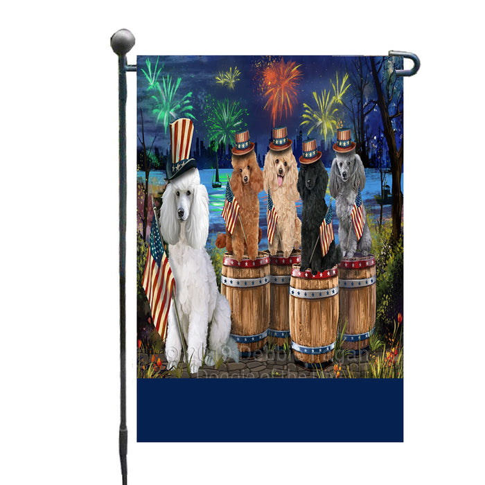 Personalized 4th of July Firework Poodle Dogs Custom Garden Flags GFLG-DOTD-A58029