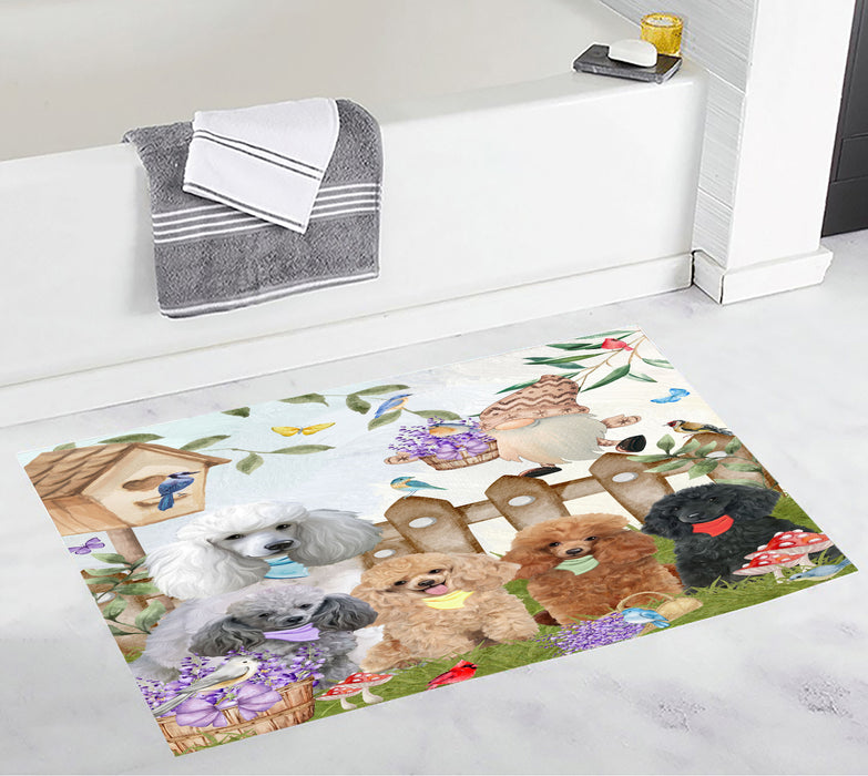 Poodle Anti-Slip Bath Mat, Explore a Variety of Designs, Soft and Absorbent Bathroom Rug Mats, Personalized, Custom, Dog and Pet Lovers Gift