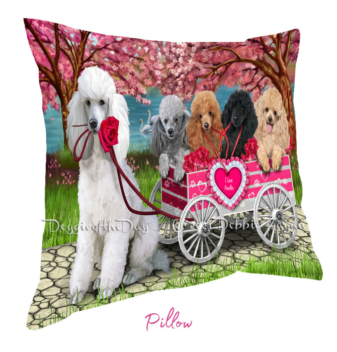 Mother's Day Gift Basket Poodle Dogs Blanket, Pillow, Coasters, Magnet, Coffee Mug and Ornament