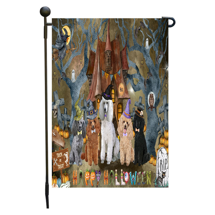 Poodle Dogs Garden Flag: Explore a Variety of Designs, Personalized, Custom, Weather Resistant, Double-Sided, Outdoor Garden Halloween Yard Decor for Dog and Pet Lovers