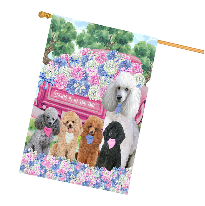 Poodle Dogs House Flag: Explore a Variety of Personalized Designs, Double-Sided, Weather Resistant, Custom, Home Outside Yard Decor for Dog and Pet Lovers