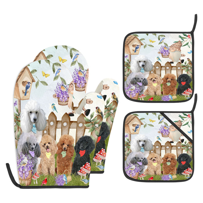 Poodle Oven Mitts and Pot Holder, Explore a Variety of Designs, Custom, Kitchen Gloves for Cooking with Potholders, Personalized, Dog and Pet Lovers Gift