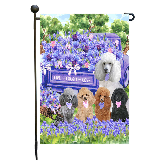 Poodle Dogs Garden Flag for Dog and Pet Lovers, Explore a Variety of Designs, Custom, Personalized, Weather Resistant, Double-Sided, Outdoor Garden Yard Decoration