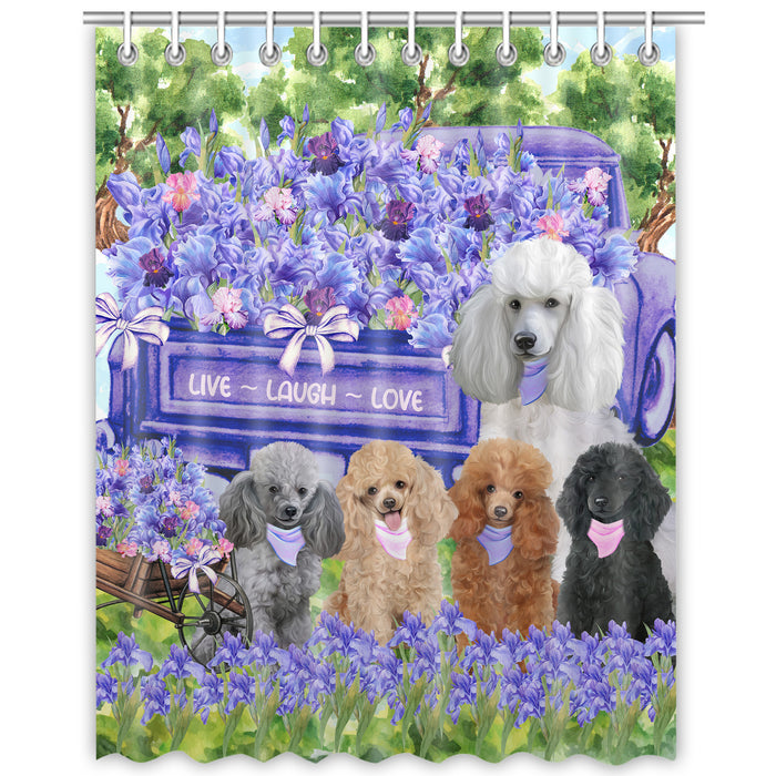 Poodle Shower Curtain, Personalized Bathtub Curtains for Bathroom Decor with Hooks, Explore a Variety of Designs, Custom, Pet Gift for Dog Lovers