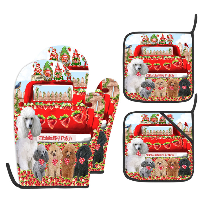 Poodle Oven Mitts and Pot Holder Set, Kitchen Gloves for Cooking with Potholders, Explore a Variety of Custom Designs, Personalized, Pet & Dog Gifts