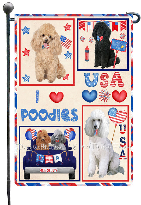 4th of July Independence Day I Love USA Poodle Dogs Garden Flag GFLG66926