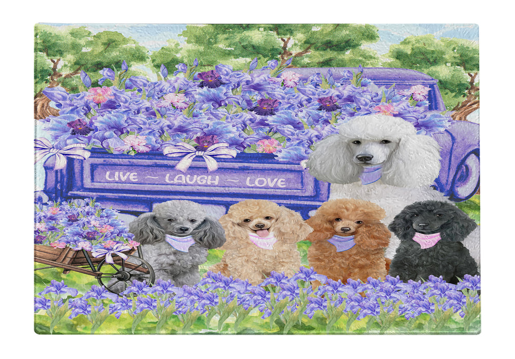 Poodle Cutting Board: Explore a Variety of Designs, Custom, Personalized, Kitchen Tempered Glass Scratch and Stain Resistant, Gift for Dog and Pet Lovers