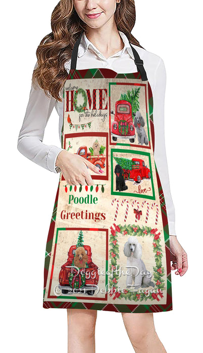 Welcome Home for Holidays Poodle Dogs Apron Apron48436