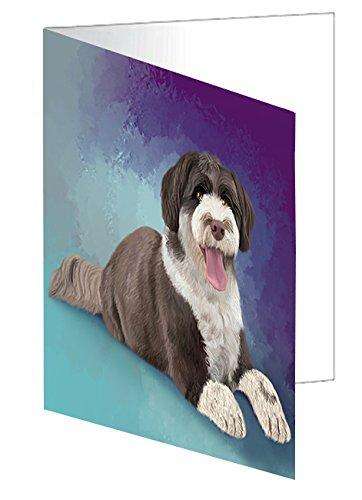 Portuguese Water Dog Handmade Artwork Assorted Pets Greeting Cards and Note Cards with Envelopes for All Occasions and Holiday Seasons GCD48189