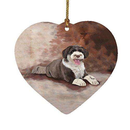 Portuguese Water Dog Heart Christmas Ornament