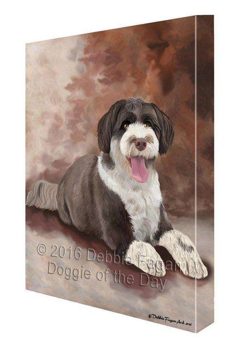 Portuguese Water Dog Painting Printed on Canvas Wall Art
