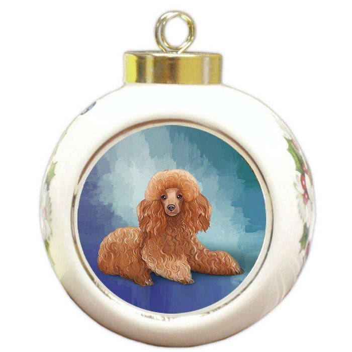 Portuguese Water Dog Round Ball Christmas Ornament RBPOR48062