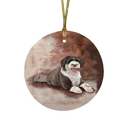 Portuguese Water Dog Round Christmas Ornament