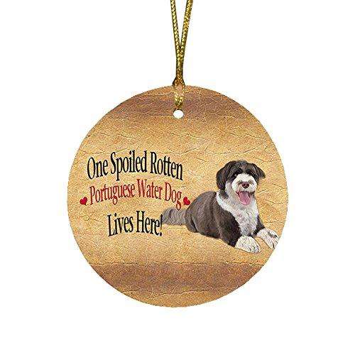 Portuguese Water Spoiled Rotten Dog Round Christmas Ornament