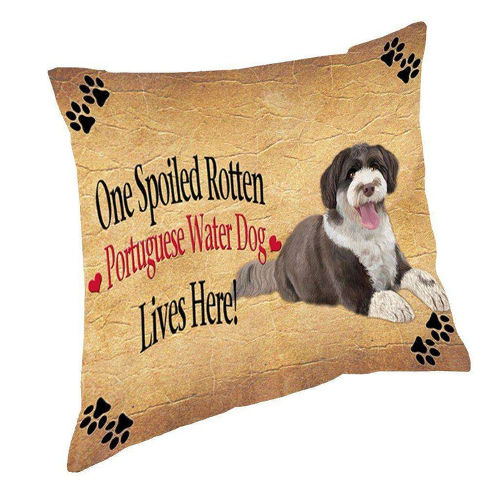 Portuguese Water Spoiled Rotten Dog Throw Pillow