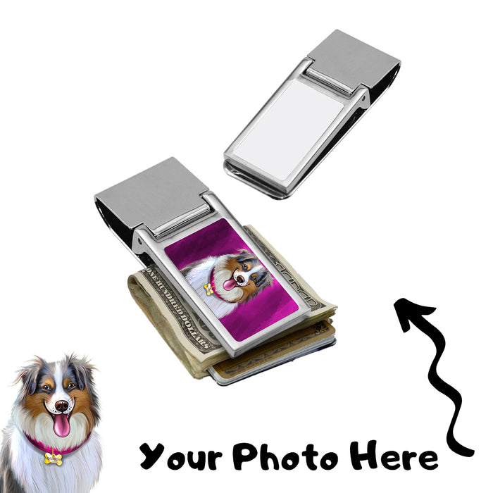 Add Your PERSONALIZED PET Painting Portrait Photo on Money Clip Card Holder