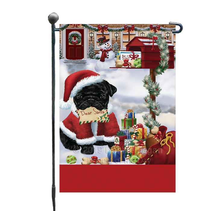 Personalized Happy Holidays Mailbox Pug Dog Christmas Custom Garden Flags GFLG-DOTD-A59960