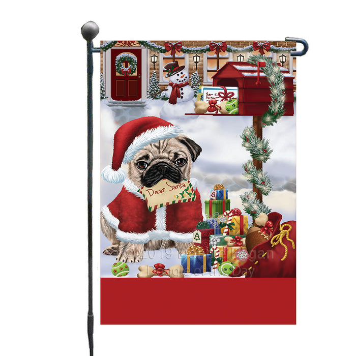 Personalized Happy Holidays Mailbox Pug Dog Christmas Custom Garden Flags GFLG-DOTD-A59961