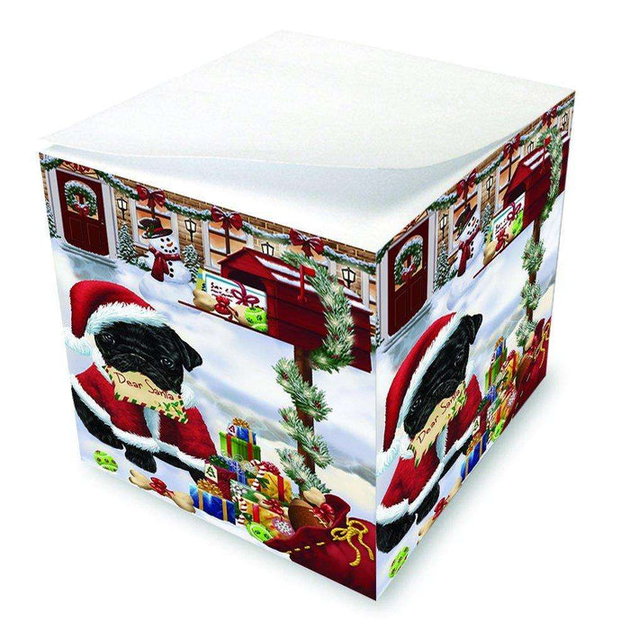 Pug Dear Santa Letter Christmas Holiday Mailbox Dog Note Cube D101