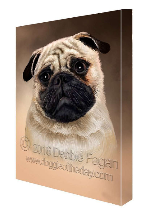 Pug Dog Art Portrait Print Canvas