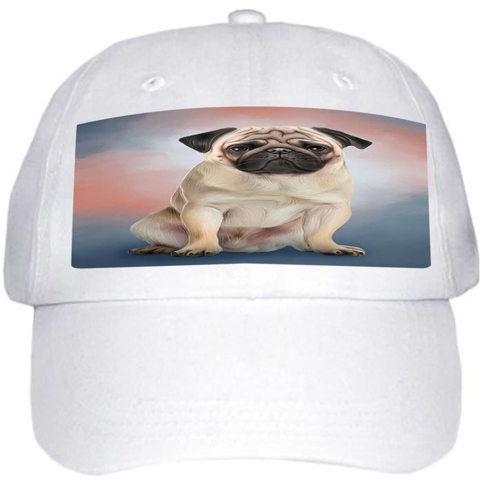 Pug Dog Ball Hat Cap HAT48783 (White)