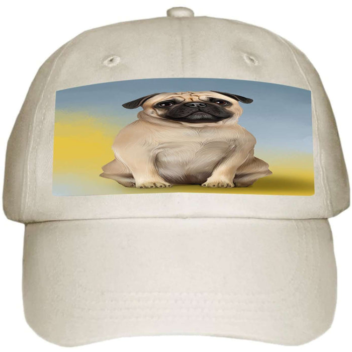 Pug Dog Ball Hat Cap HAT48786 (White)