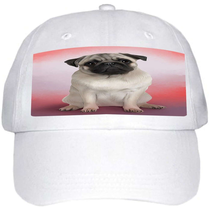 Pug Dog Ball Hat Cap HAT48789 (White)