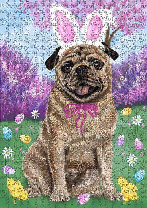 Pug Dog Easter Holiday Puzzle with Photo Tin PUZL51612