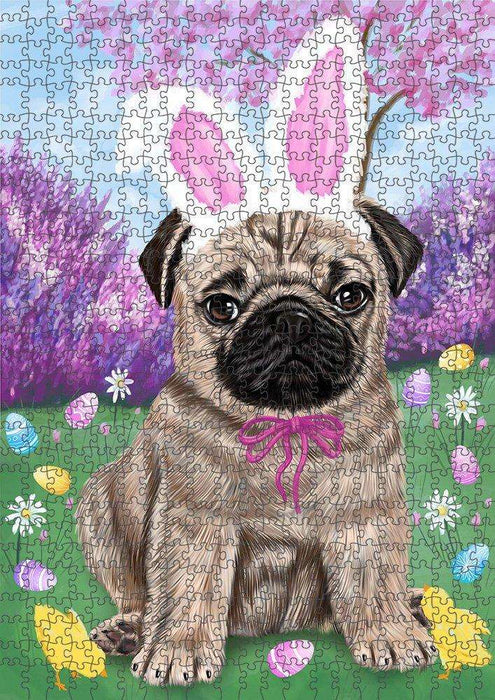 Pug Dog Easter Holiday Puzzle with Photo Tin PUZL51618