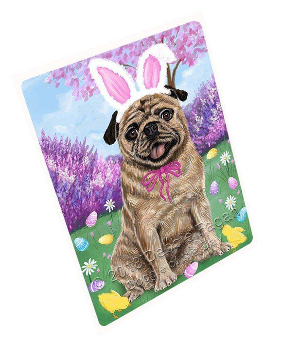 Pug Dog Easter Holiday Tempered Cutting Board C51936