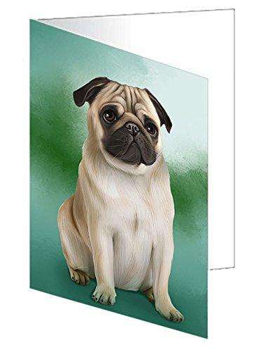 Pug Dog Handmade Artwork Assorted Pets Greeting Cards and Note Cards with Envelopes for All Occasions and Holiday Seasons GCD49025