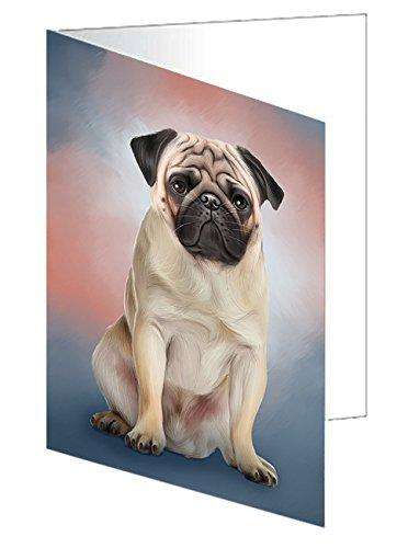 Pug Dog Handmade Artwork Assorted Pets Greeting Cards and Note Cards with Envelopes for All Occasions and Holiday Seasons GCD49028